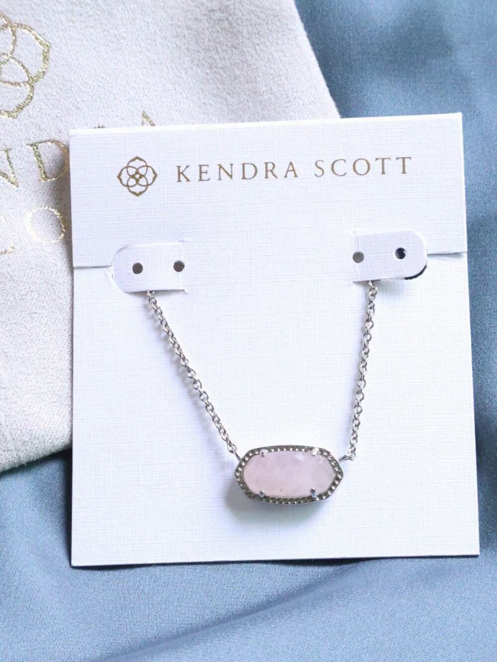 Kendra Scott Elisa Silver Necklace - Rose Quartz